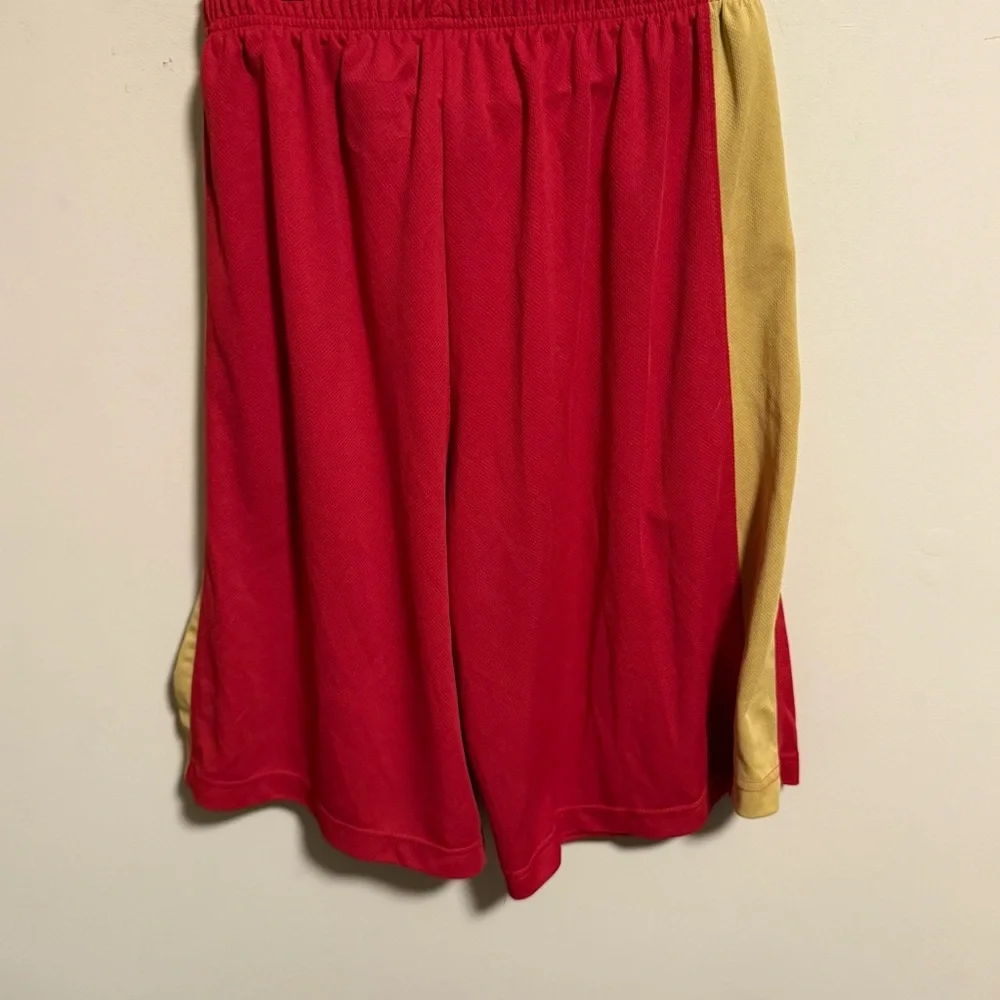 NFL San Francisco 49ers Team Apparel Red Gold Embroidered Shorts- Size Medium